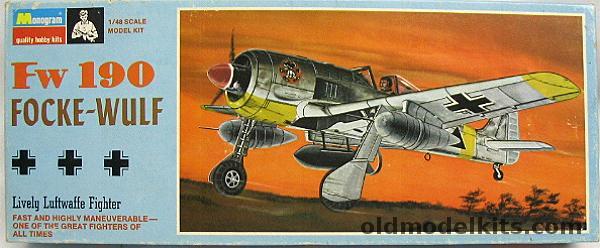 Monogram 1/48 Focke-Wulf FW-190 - A-8/R-3 - A-7/R2 - A7/R3 - A-5/U8 - A-8/R1 - A-5/U3 Tropical - Blue Box Issue, PA107-100 plastic model kit